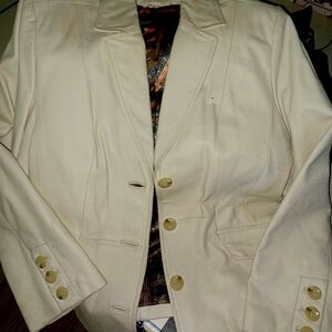 Jerry Lewis White Petite Medium Leather Jacket